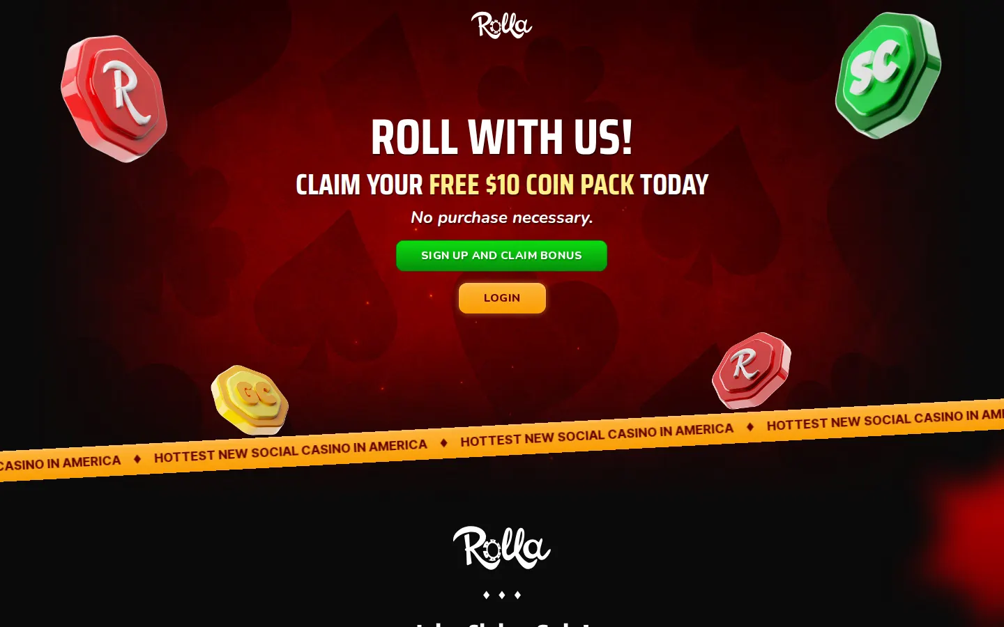 Screenshot of the Rolla website