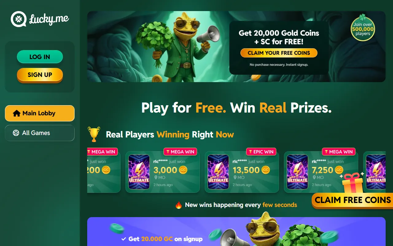Screenshot of the Lucky.me website